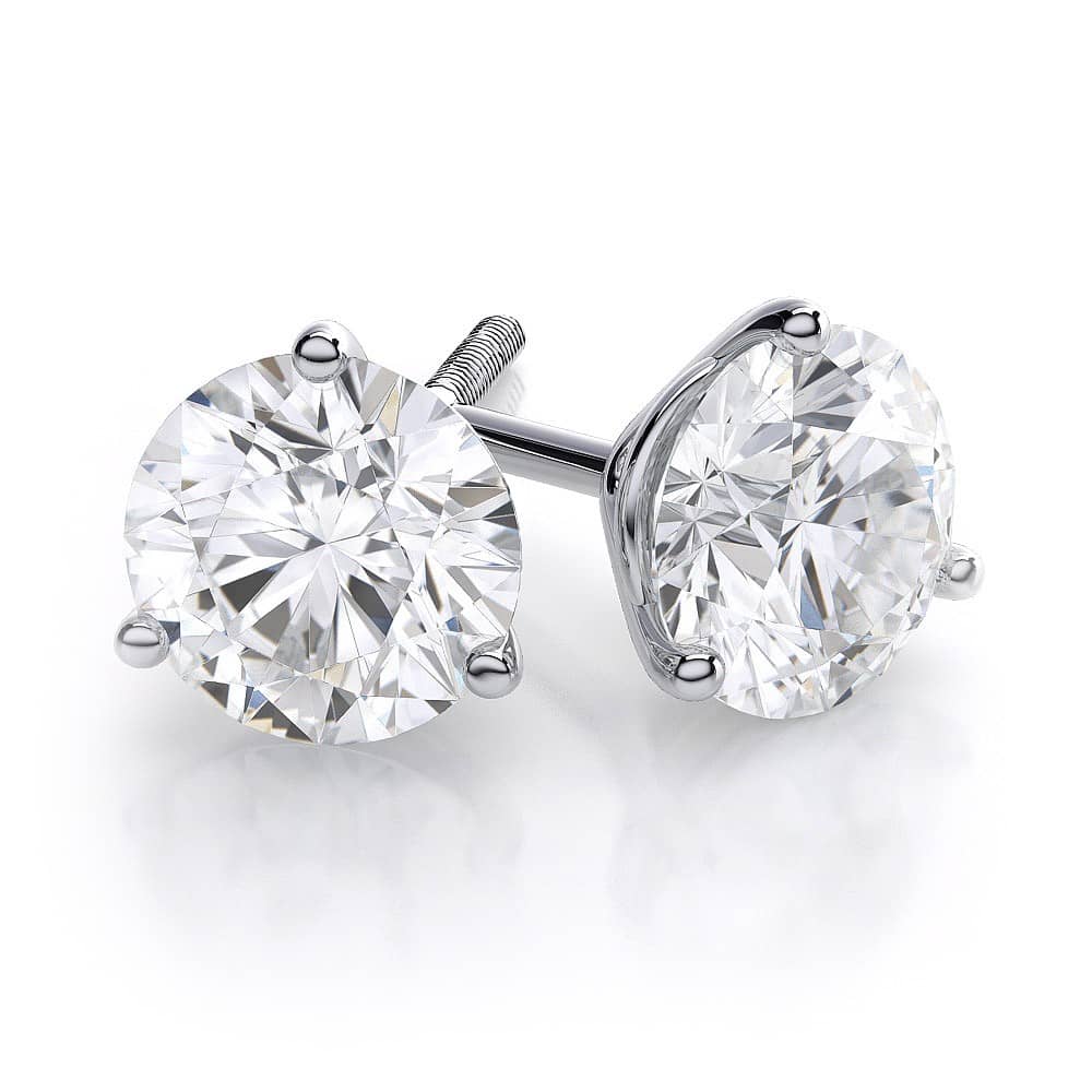 Mayors 18k White Gold Exclusive Reflector 0.84cttw Diamond Stud Earrings ER  2273 W | Mayors