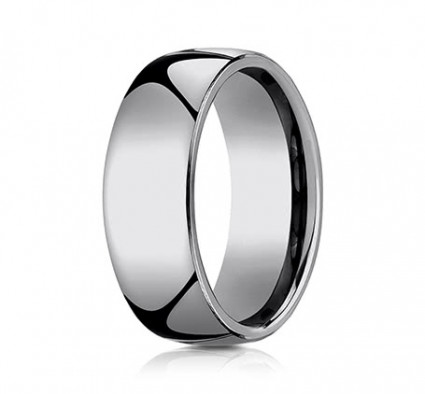 8mm Rounded Tungsten Ring With High Polish | ACF180TG