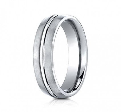 6mm Cobalt Ring With Satin Finish & High Polished Center | ACF56411CC