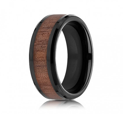 8mm Wood Grain Black Cobalt Ring | ACF58489BKCC