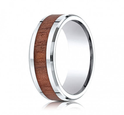 8mm Cobalt Ring with Wood Grain Inlay | ACF58489CC