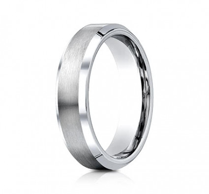 6mm Cobalt Ring With Satin Center & Beveled Edges | ACF66416CC