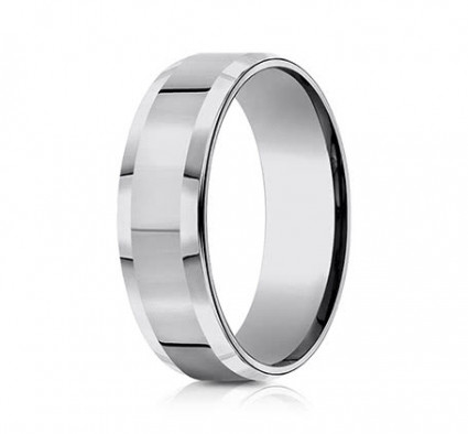 7mm Tungsten Ring with High Polish & Beveled Edge | ACF67426TG