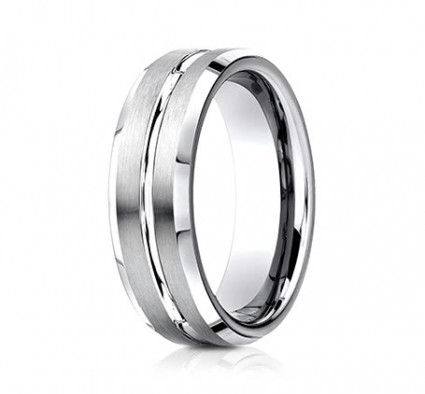 7mm Cobalt Ring With Satin Finish & Beveled Edges | ACF67439CC