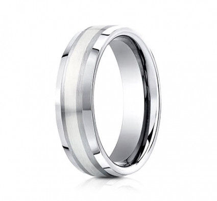 7mm Cobalt Ring With Silver Inlay | ACF67462CC