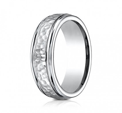 7mm Cobalt Ring With Hammered Finish | ACF67502CC