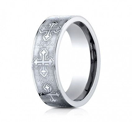 7mm Cobalt Ring With Cross Designs | ACF67553CC