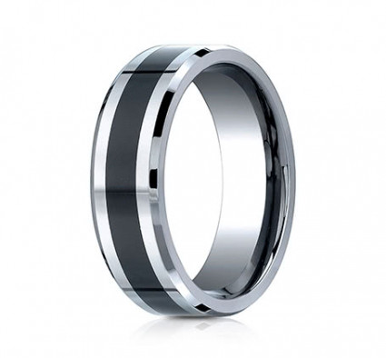 7mm Tungsten Ring With Ceramic Inlay | ACF67861CMTG