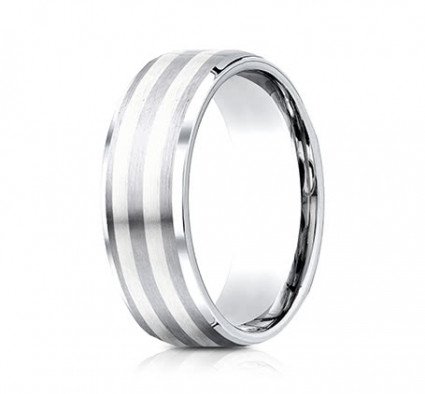 8mm Cobalt Ring With Silver Inlay | ACF68461CC