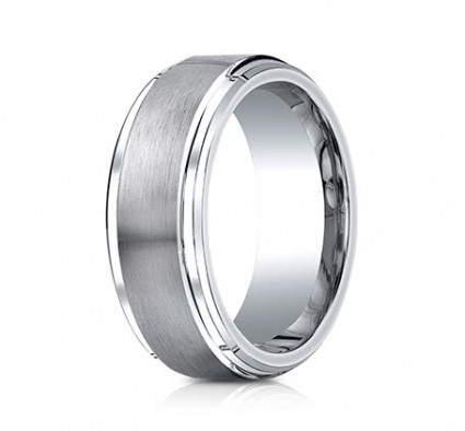 9mm Cobalt Ring With Satin Center & Beveled Edge | ACF69486CC