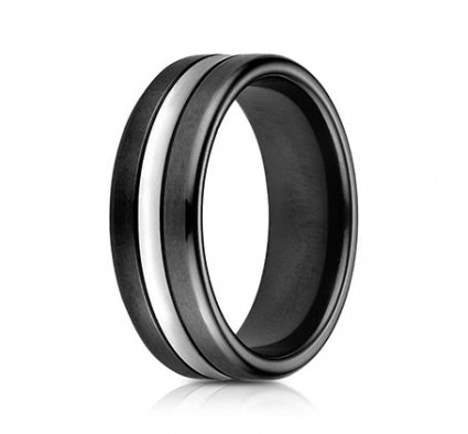 7mm Black Cobalt Ring with White Center | ACF717769CC