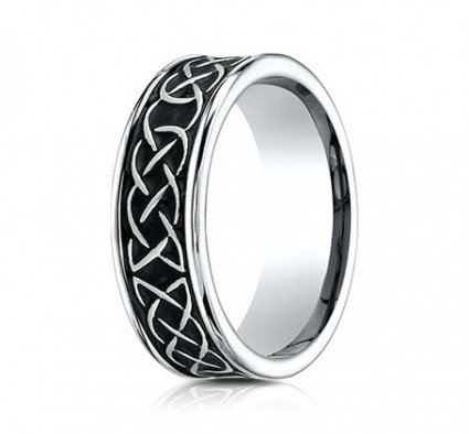 7mm Cobalt Ring With Tribal Designs | ACF97458CC