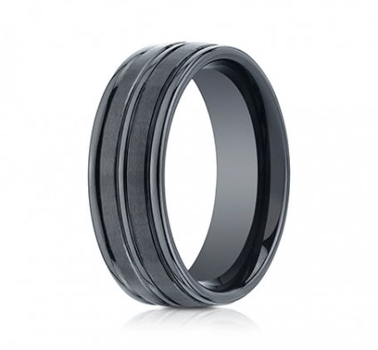 8mm Ceramic Ring With Satin Finish & High Polish Center & Edges | ARECF58180CM