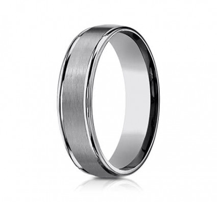 6mm Tungsten Ring With Satin Finish & High Polish | ARECF7602STG