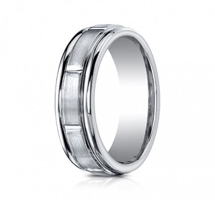 7mm Cobalt Ring with Satin Finish Sections | ARECF77452CC