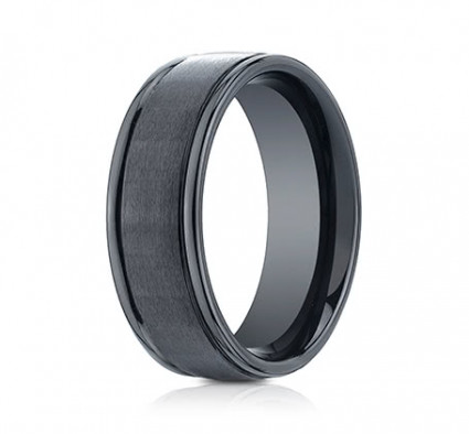 8mm Ceramic Ring With Satin Finish & High Polished Eges | ARECF7802SCM