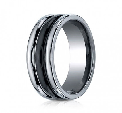 8mm Tungsten Ring with Ceramic Inlay | ARECF78862CMTG