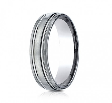 6mm Titanium Ring With Satin Finish & Beveled Edges | ATICF56444T