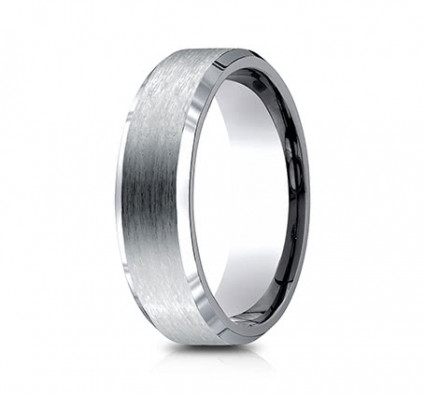 7mm Titanium Ring With Satin Finish & Beveled Edges | ATICF67416T