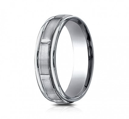 6mm Titanium Ring with Satin Finish Sections | ATIRECF76452