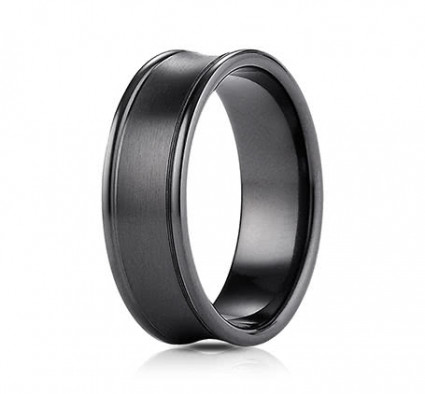7.5mm Concave Black Titanium Ring | ATIRECF87500BKT