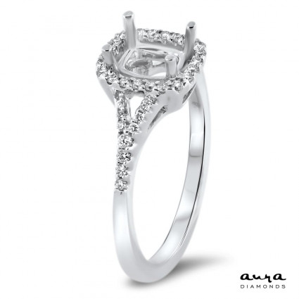 Cushion Halo Engagement Ring for 0.75ct Stone | AR14-076