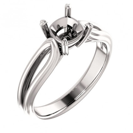Platinum Solitaire Modern Split Shank Engagement Ring | AP122290.0PLT