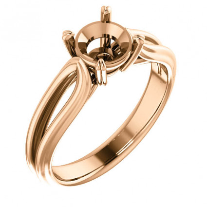 14kt Rose Gold Modern Split Shank Solitaire Engagement Ring | AR122290.014