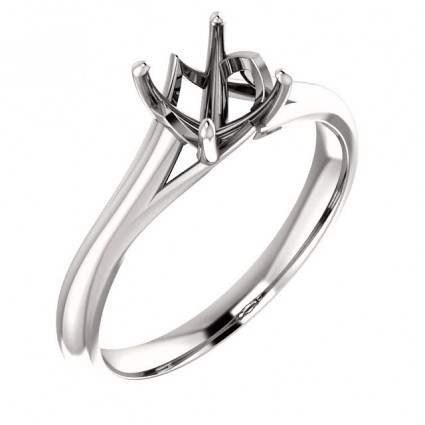 18kt White Gold 4 Prong Modern Solitaire Engagement Ring | AW122047.018