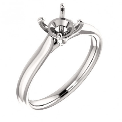 10kt White Gold Solitaire Cathedral Engagement Ring | AW122089.010