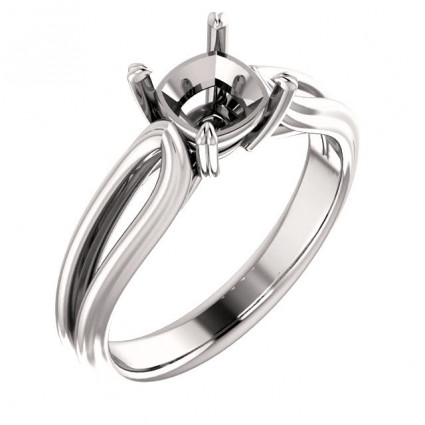 14kt White Gold Modern Split Shank Solitaire Engagement Ring | AW122290.014