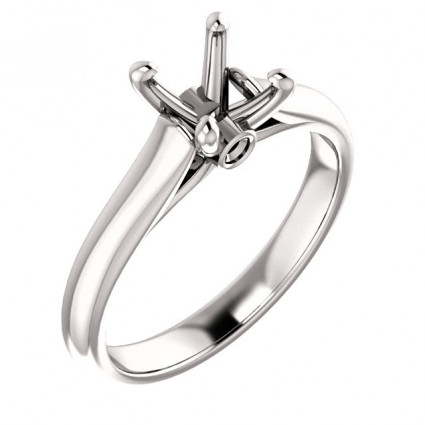 18kt White Gold Modern Cathedral Solitaire Engagement Ring | AW122797.018