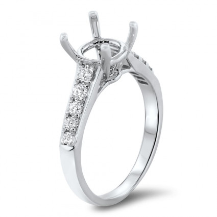 Cathedral Engagement Ring for 2.5 ct Center Stone | AR14-024