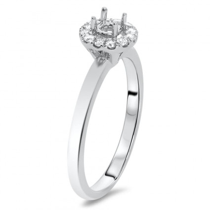 Round Halo Engagement Ring in Solitaire for 1 ct Stone | AR14-056