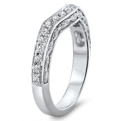 Shadow Milgrain Matching Wedding Band 0.39ct | AR14-242