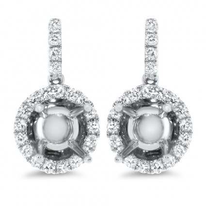 Halo Dome Diamond Earrings for 1 Carat Stone | AE14-005