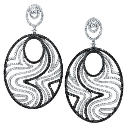 Black & White Diamond Earrings 6.82ct | AE14-011
