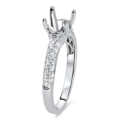 Pave Engagement Ring for 1 ct Center Stone | AR14-166