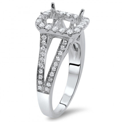 Rectangular Engagement Ring with Halo for 1.25ct Stone | AR14-186