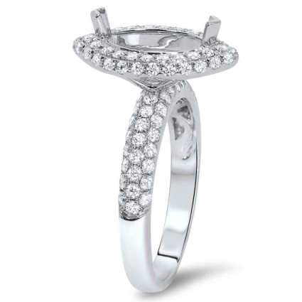 Marquise Halo Engagement Ring 0.96ct