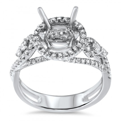 Round Halo Engagement Ring for 2 ct Center Stone | AR14-192