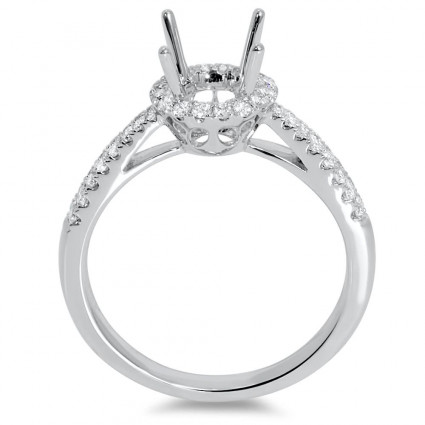 Round Halo Engagement Ring with Micro Pave 8 for 1ct Stone | AR14-131