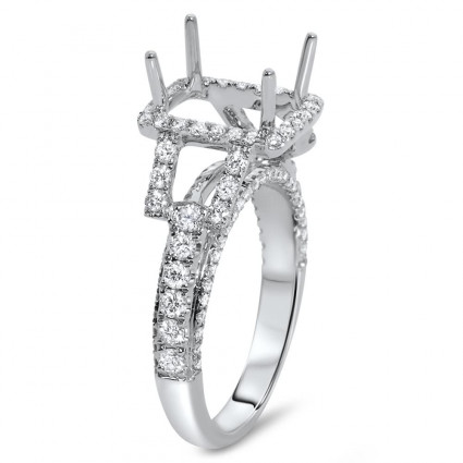 Rectangular Engagement Ring for 2 ct Center Stone | AR14-142