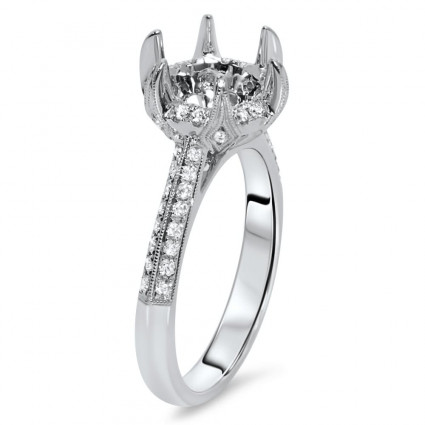 Vintage Engagement Ring for 2 Carat Center Stone | AR14-047