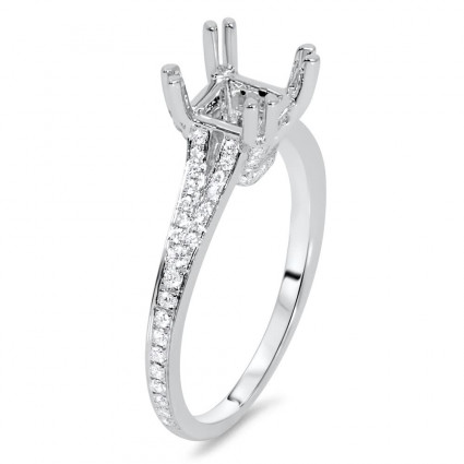 Pave Double Prong Engagement Ring for 1 ct Center Stone | AR14-205