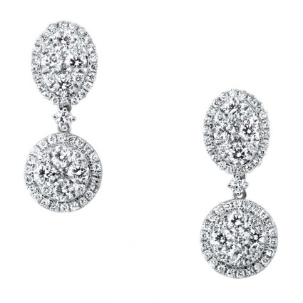 Illusion Halos Head Diamond Earrings 2.27ct | AE14-006