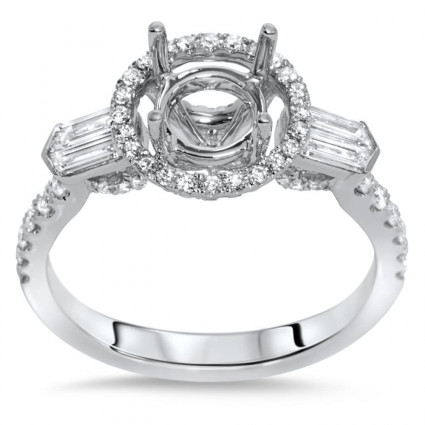 Past Present Future Halo Engagement Ring for 1.5 ct Stone | AR14-227