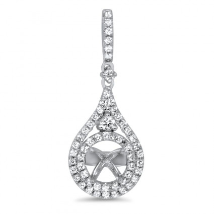 Micro Pave Diamond Pendant for 0.39ct Stone | AN14-001