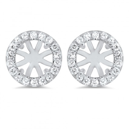 Round Micro Pave Halo Earrings for 1.5 ct Stone | AE14-001