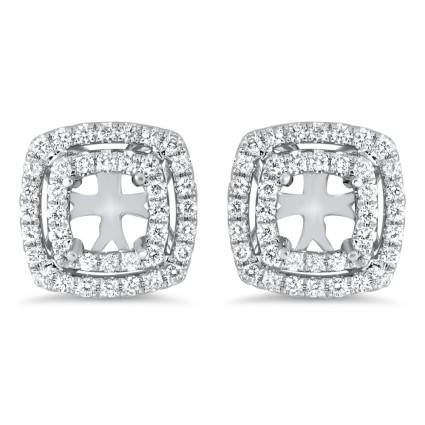 Double Halo Cushion Earrings for 1.25ct Stone | AE14-014